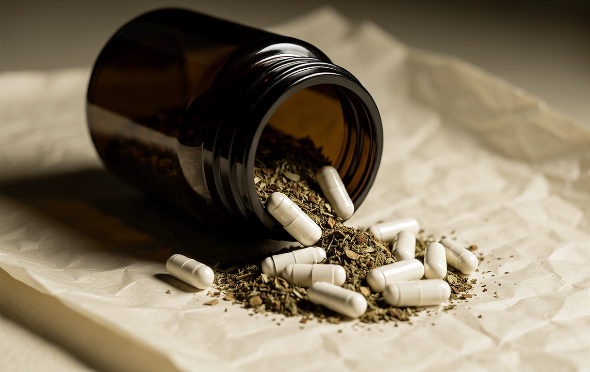 Apothecary glass and botanical capsules